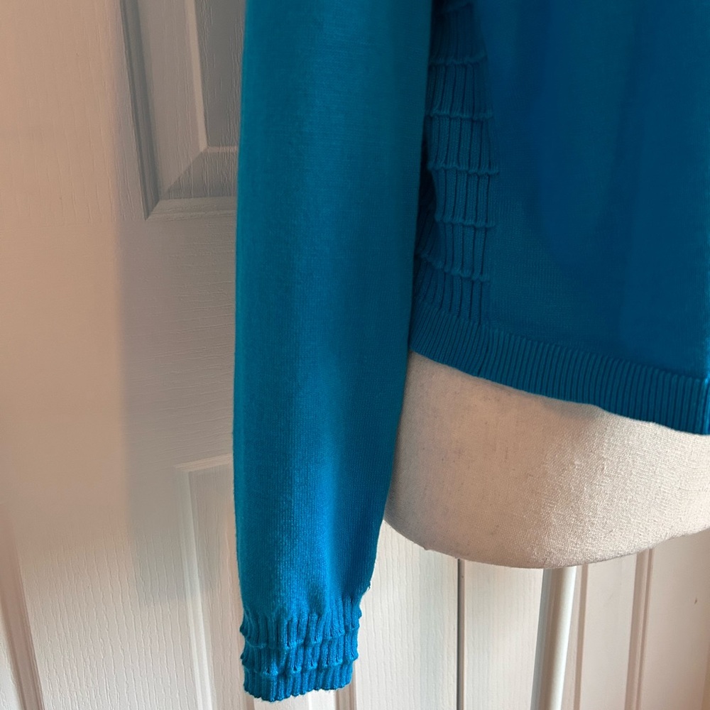 89th + MADISON Women Cardigan, Long Sleeves, Blue, Size Medium - Picture 3 of 6